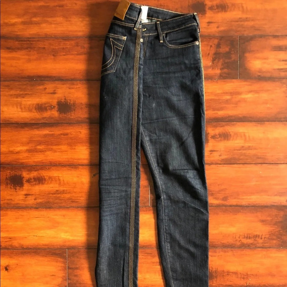 True Religion Halle Tuxedo Skinny Jeans Blue Low Rise Y2K size 27 - Picture 12 of 15